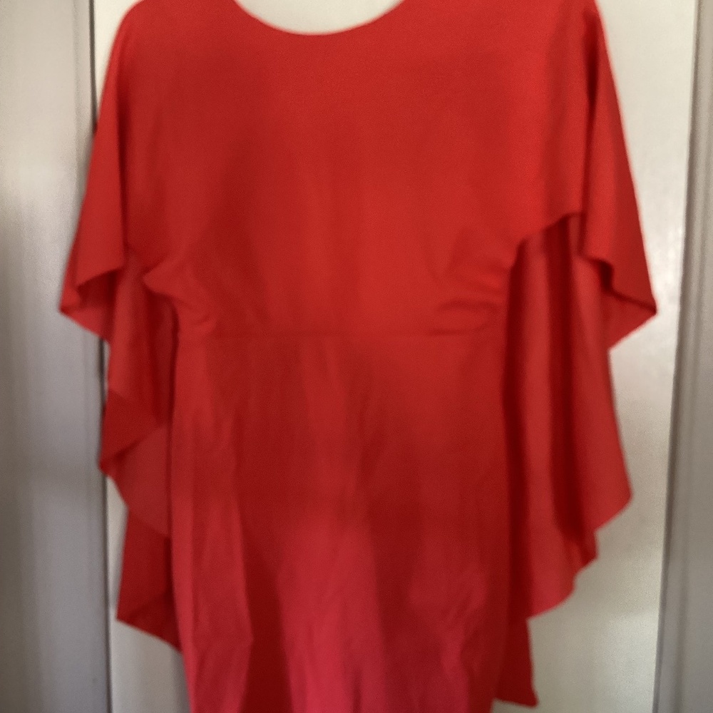 Closette Chic Orange Backless Cape Mini Dress Size M